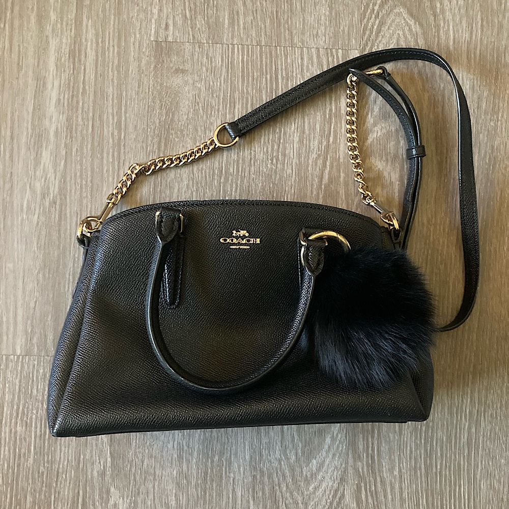 COACH Sage Mini Carryall Crossbody Bag in Black Crossgrain Leather